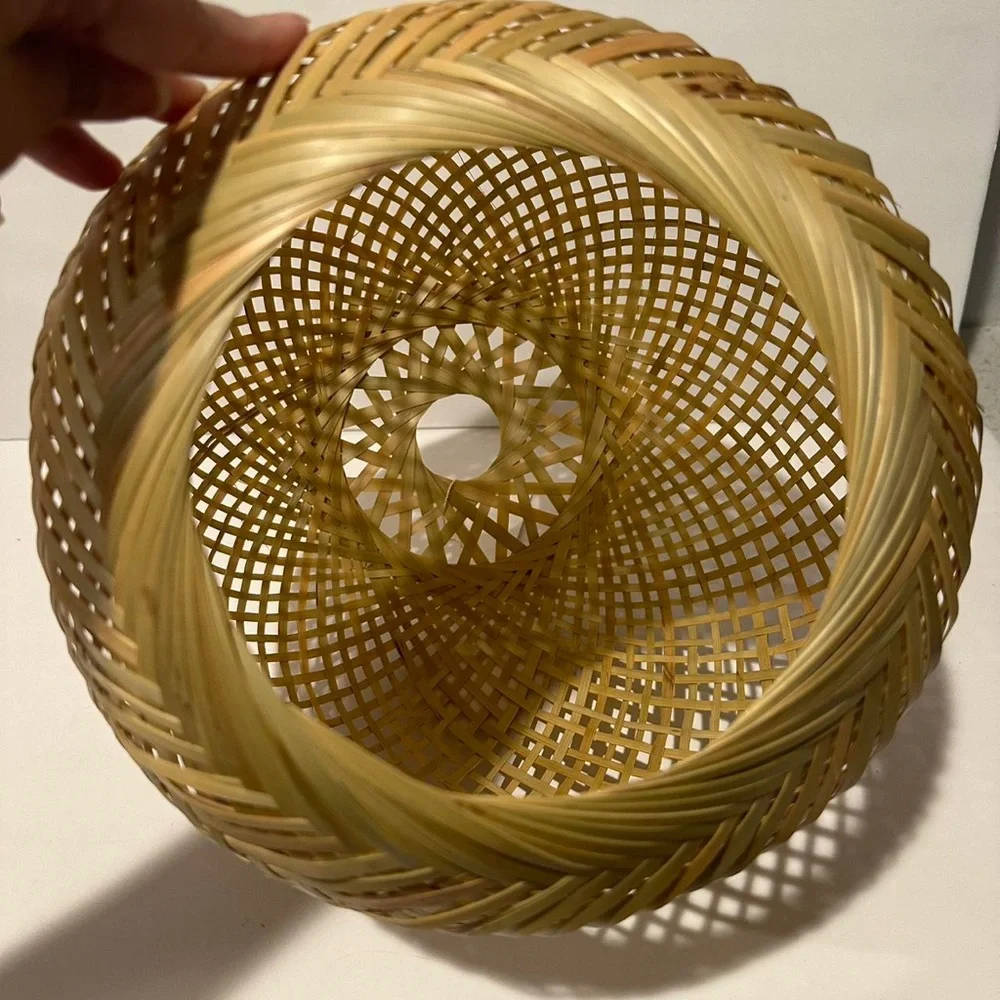 Craft Natural Bamboo Pendant Light Decorative Basket Shade